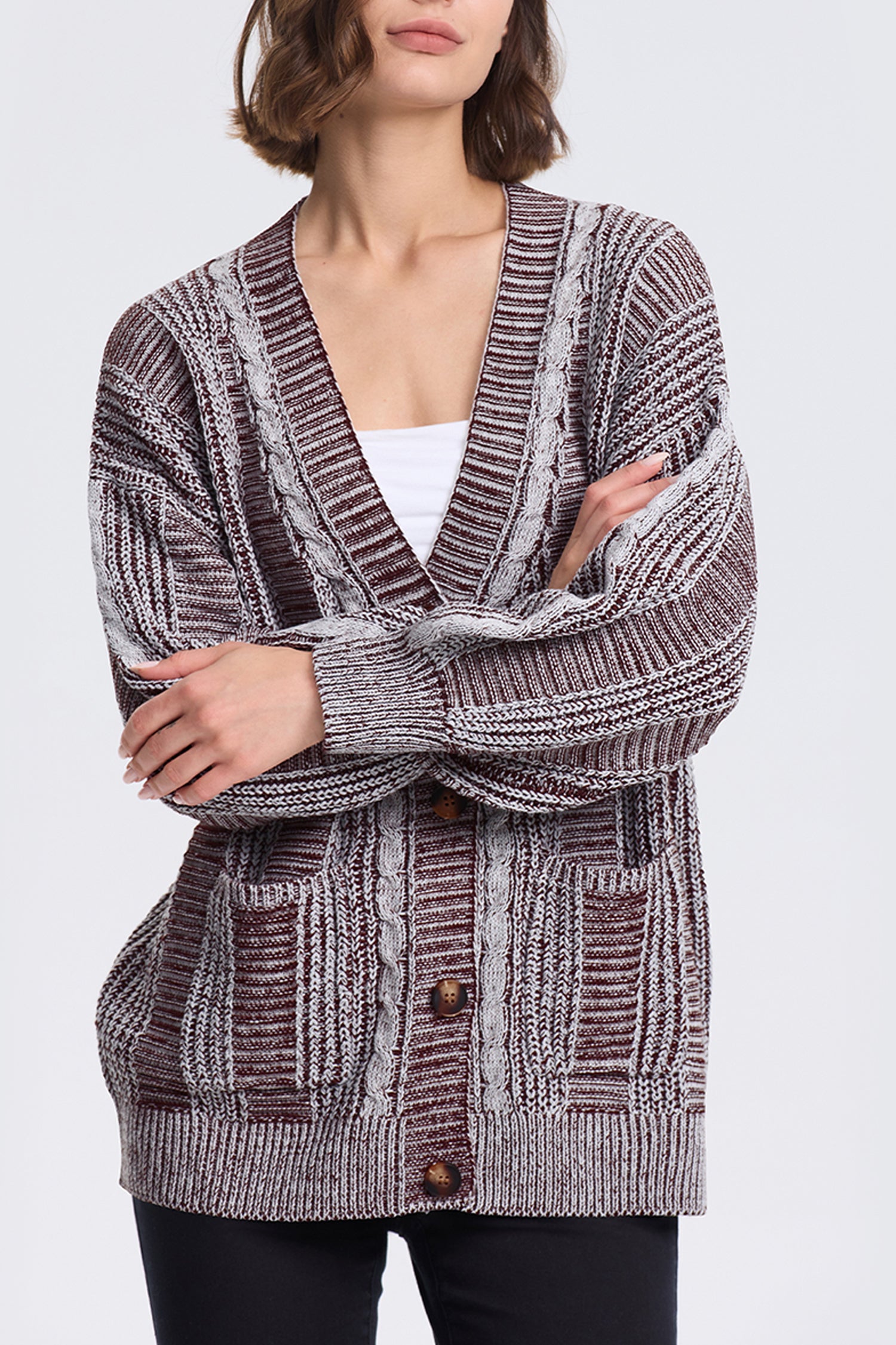 Cakulo Women's Chunky Cable Knit Cardigan 2024 Fall