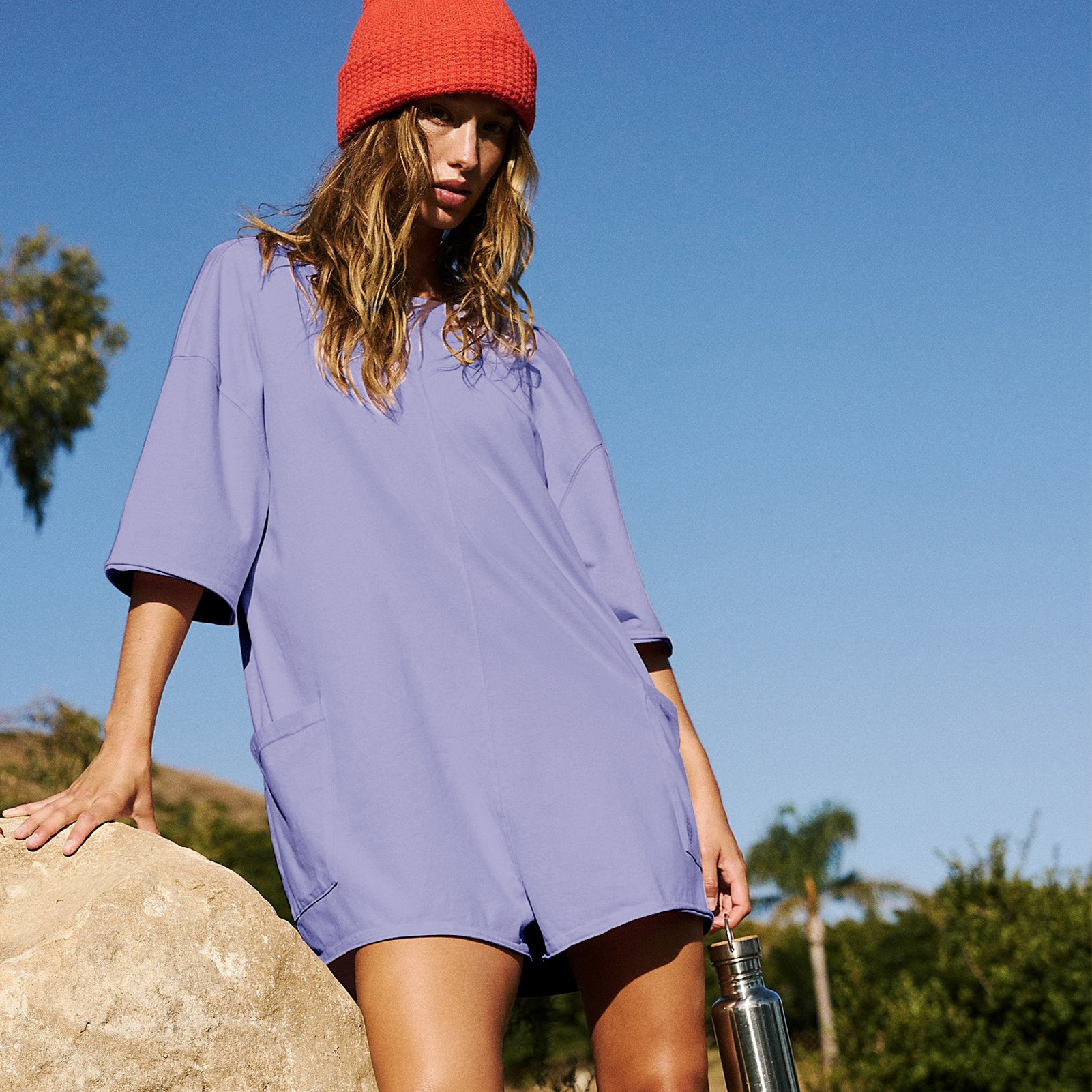 Cakulo Summer Oversized Tee Romper for Women