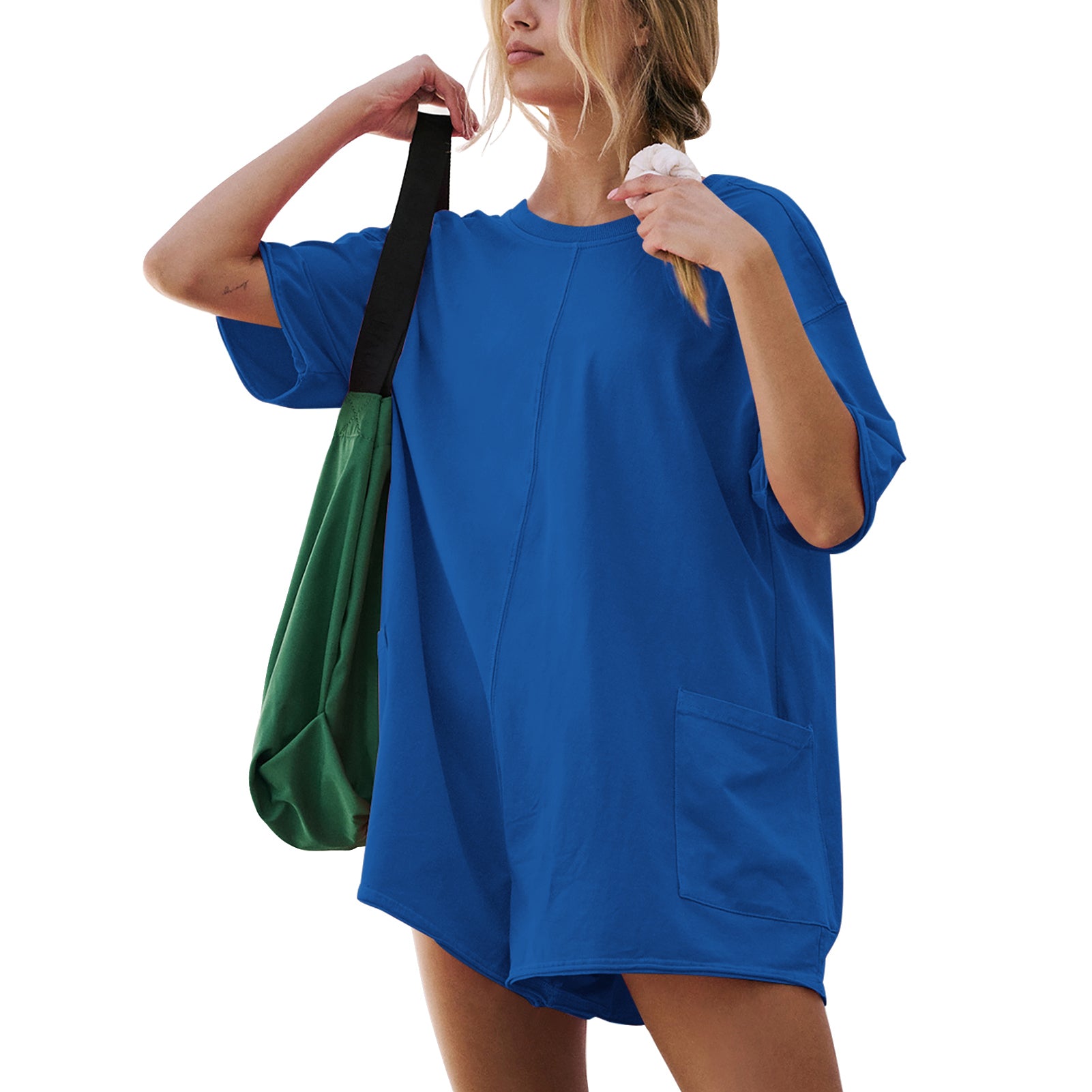 Cakulo Summer Oversized Tee Romper for Women