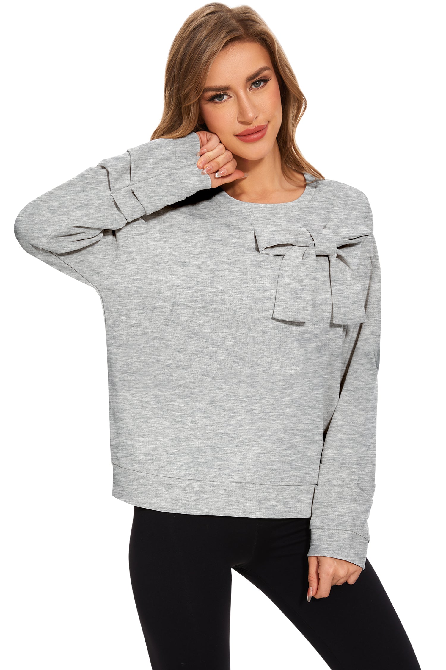 Cakulo Women's Oversized Bow Tunic Sweatshirt 2024