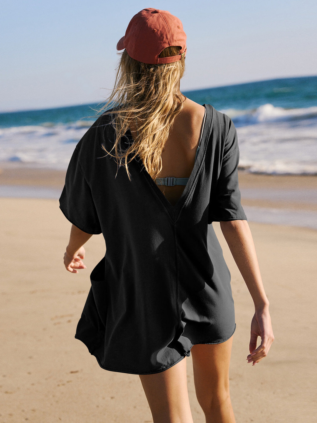 Cakulo Summer Oversized Tee Romper for Women