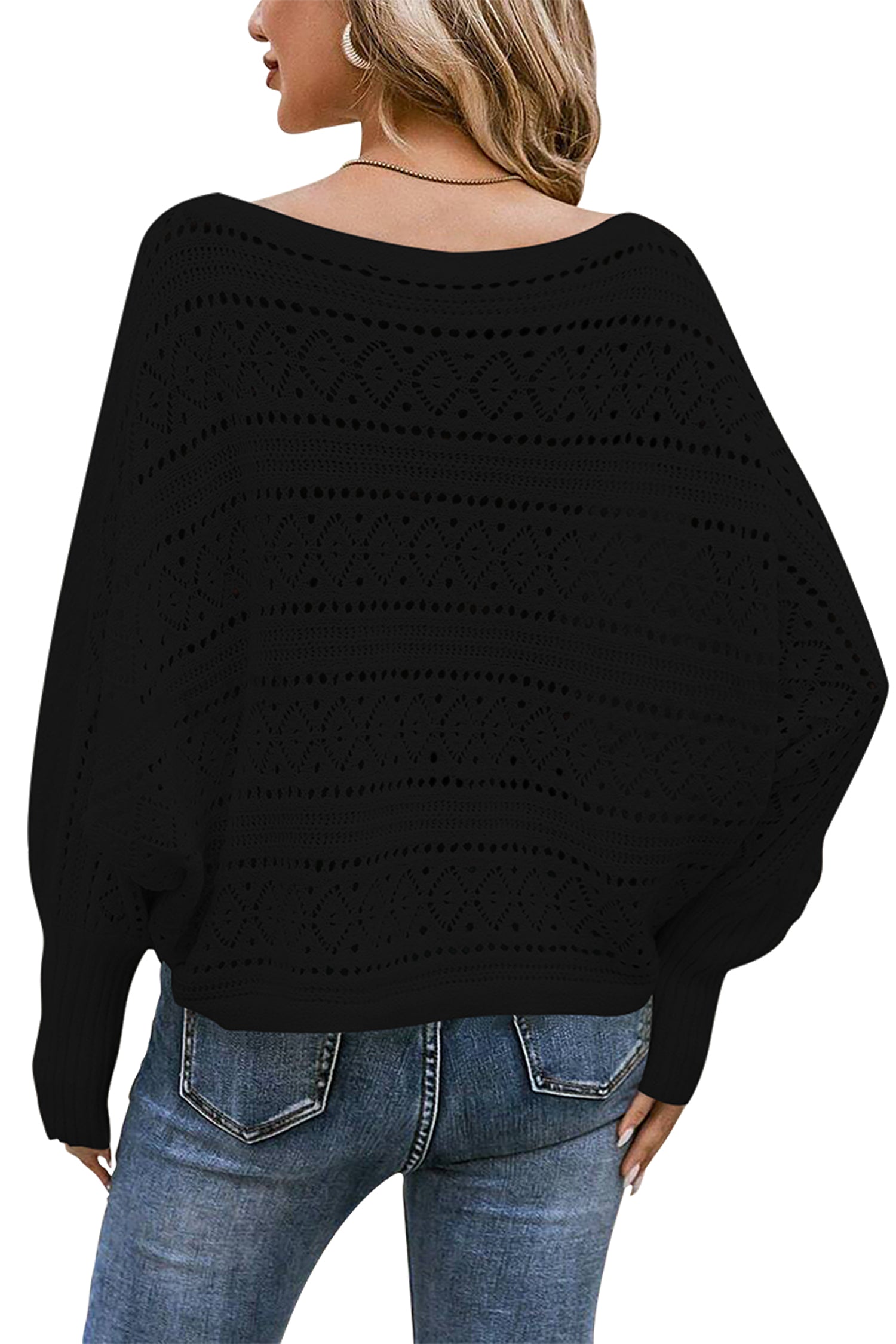 CAKULO WOMENS OFF SHOULDER OVERSIZED KNIT BATWING SWEATER TOP 2024