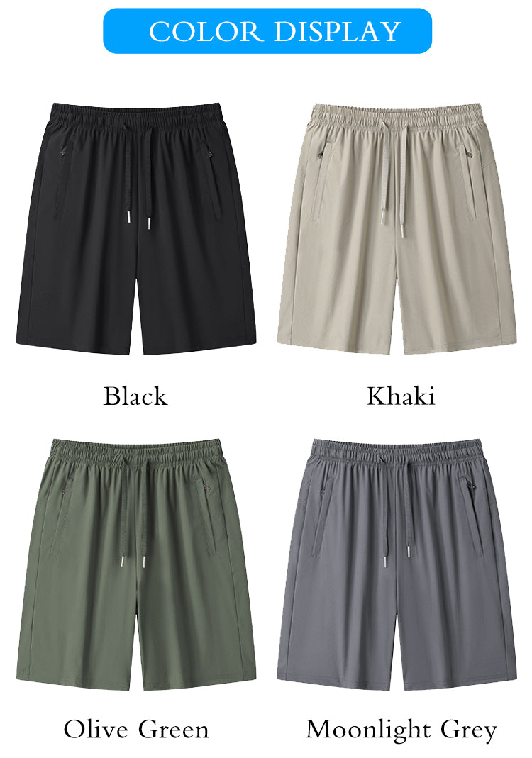 Cakulo Men's Comfy Bermuda Workout Shorts with Zipper Pockets