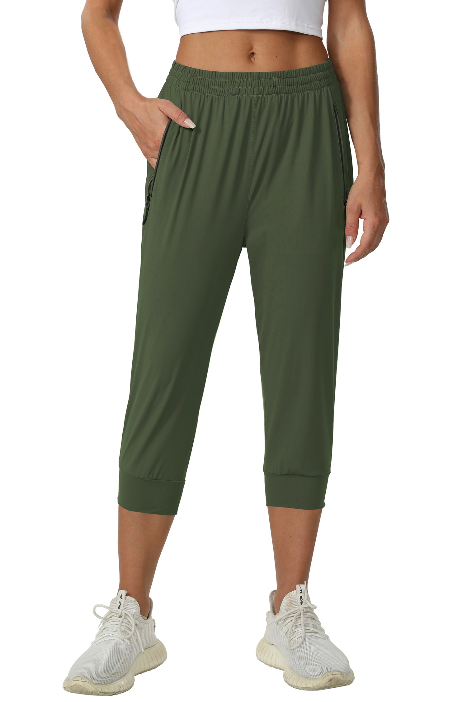 Women's Quick-Dry Cargo Capris with Zipper Pockets