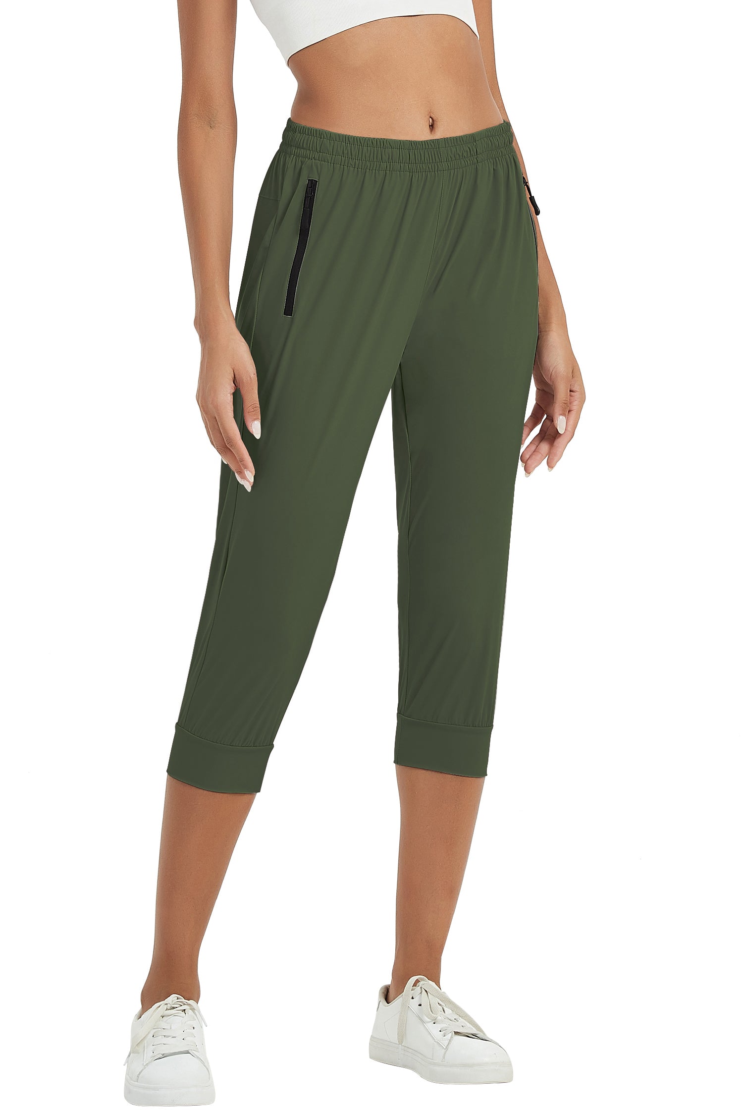 Women's Quick-Dry Cargo Capris with Zipper Pockets