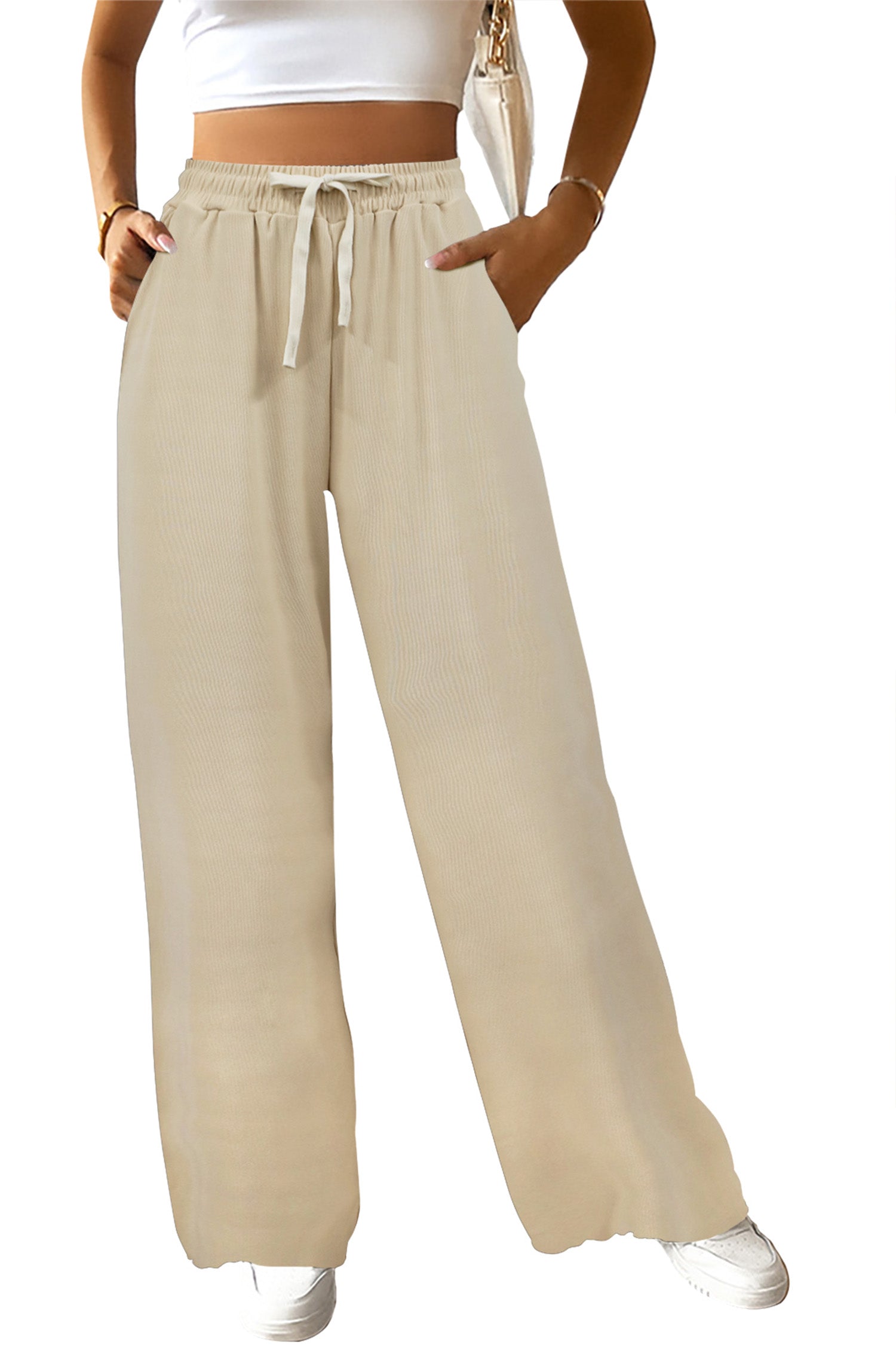 Cakulo Women's Wide Leg Drawstring Long Pants