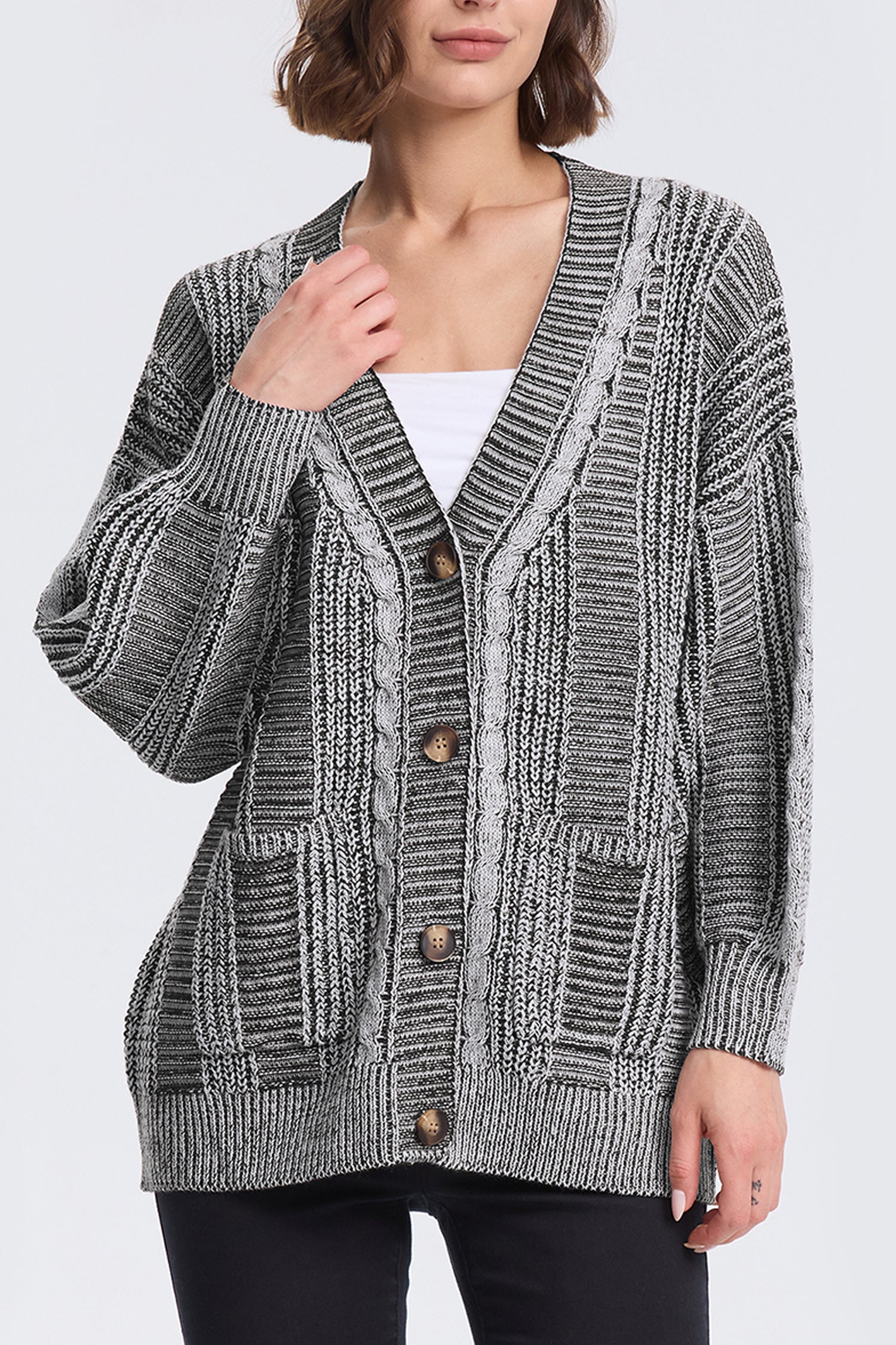 Cakulo Women's Chunky Cable Knit Cardigan 2024 Fall