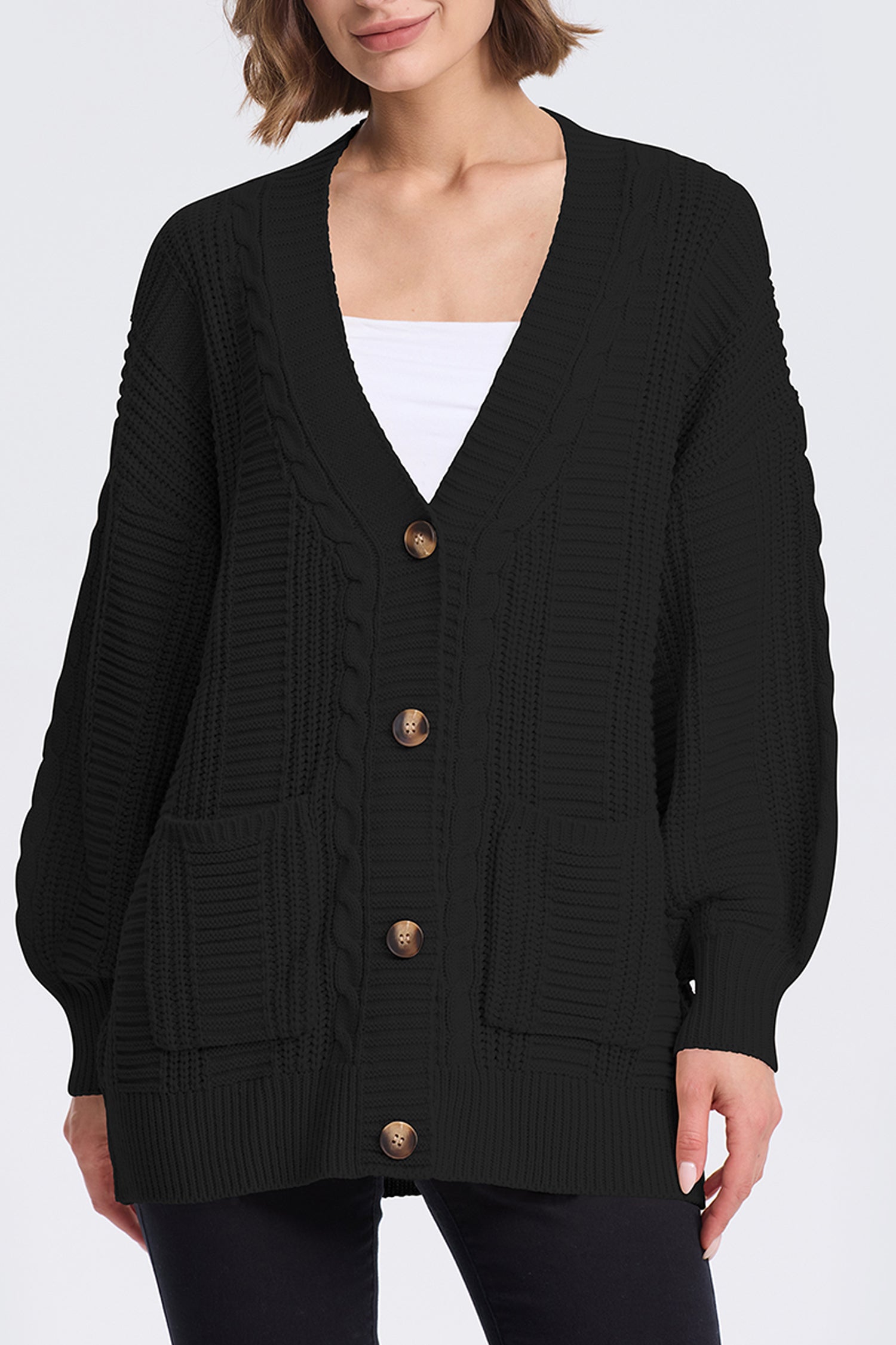 Cakulo Women's Chunky Cable Knit Cardigan 2024 Fall