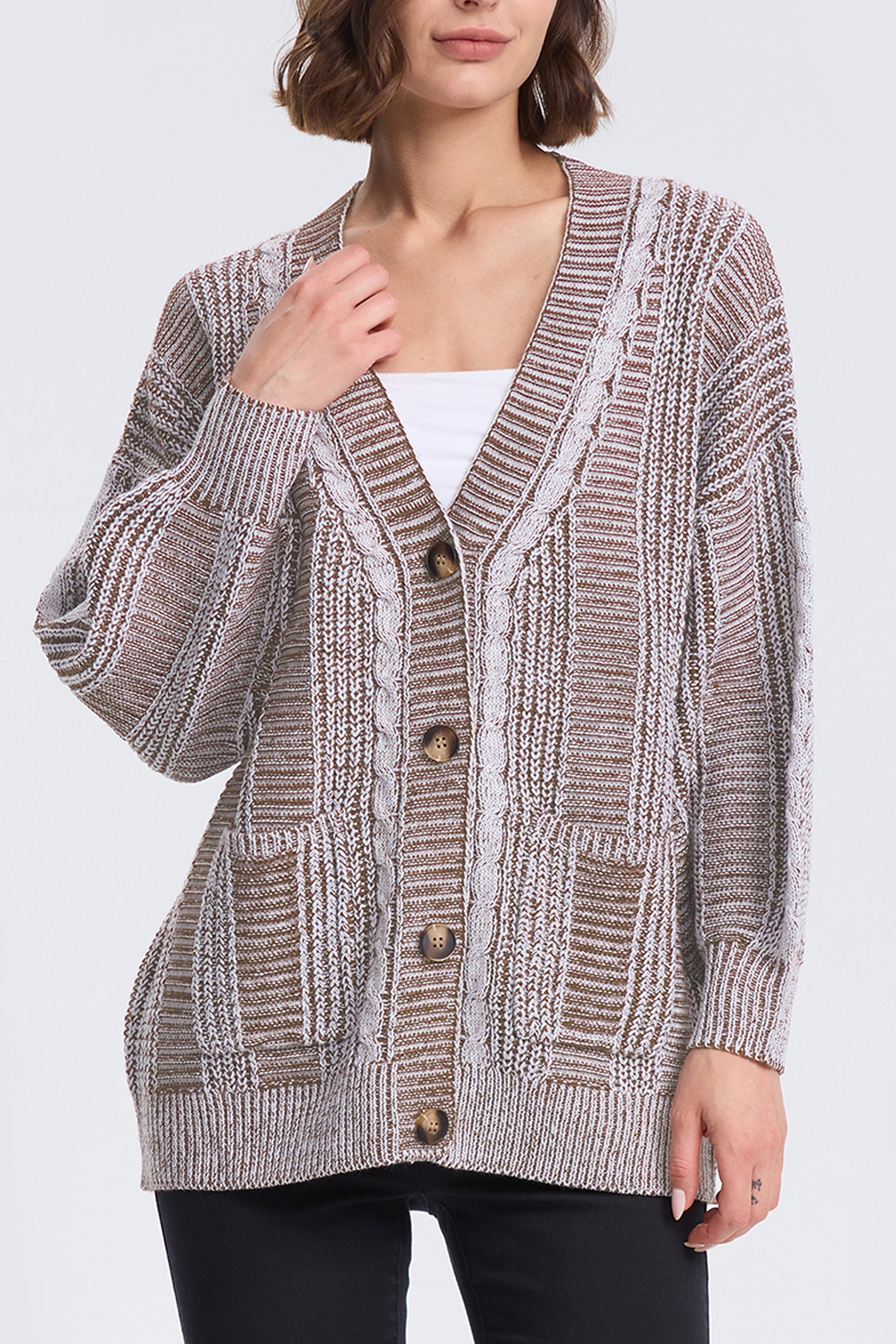 Cakulo Women's Chunky Cable Knit Cardigan 2024 Fall