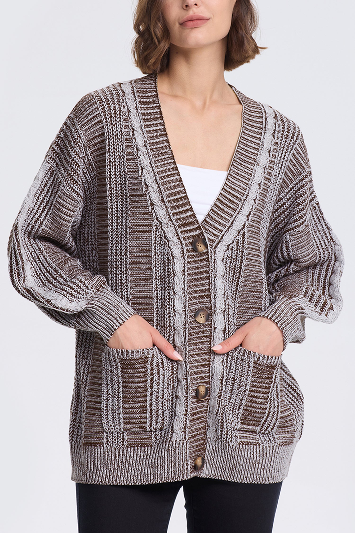 Cakulo Women's Chunky Cable Knit Cardigan 2024 Fall