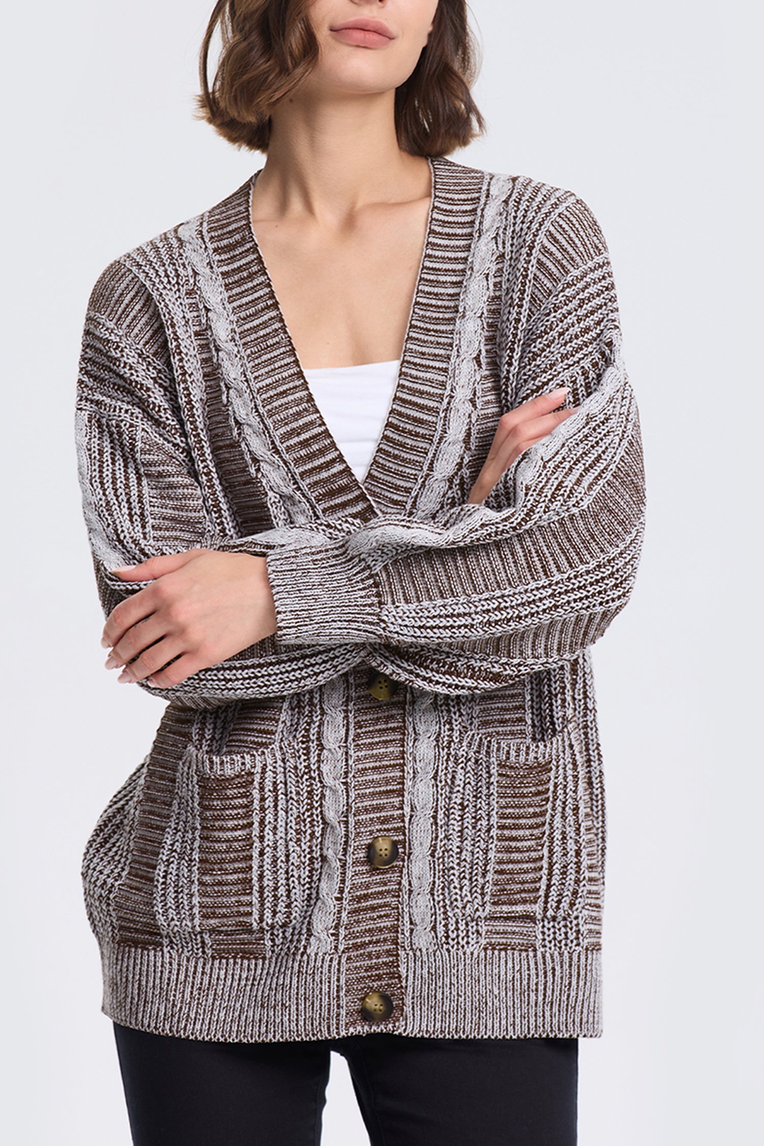 Cakulo Women's Chunky Cable Knit Cardigan 2024 Fall