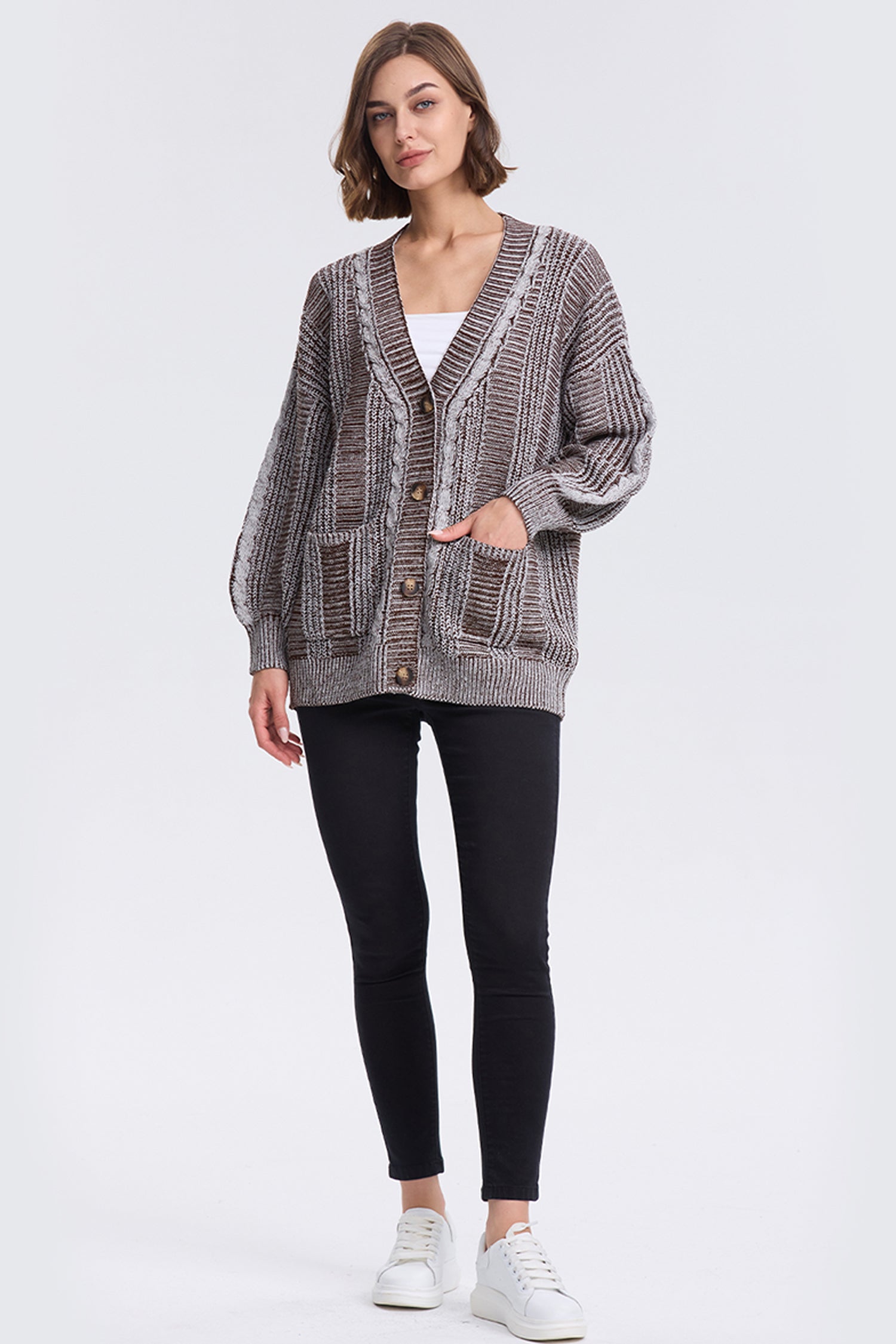 Cakulo Women's Chunky Cable Knit Cardigan 2024 Fall