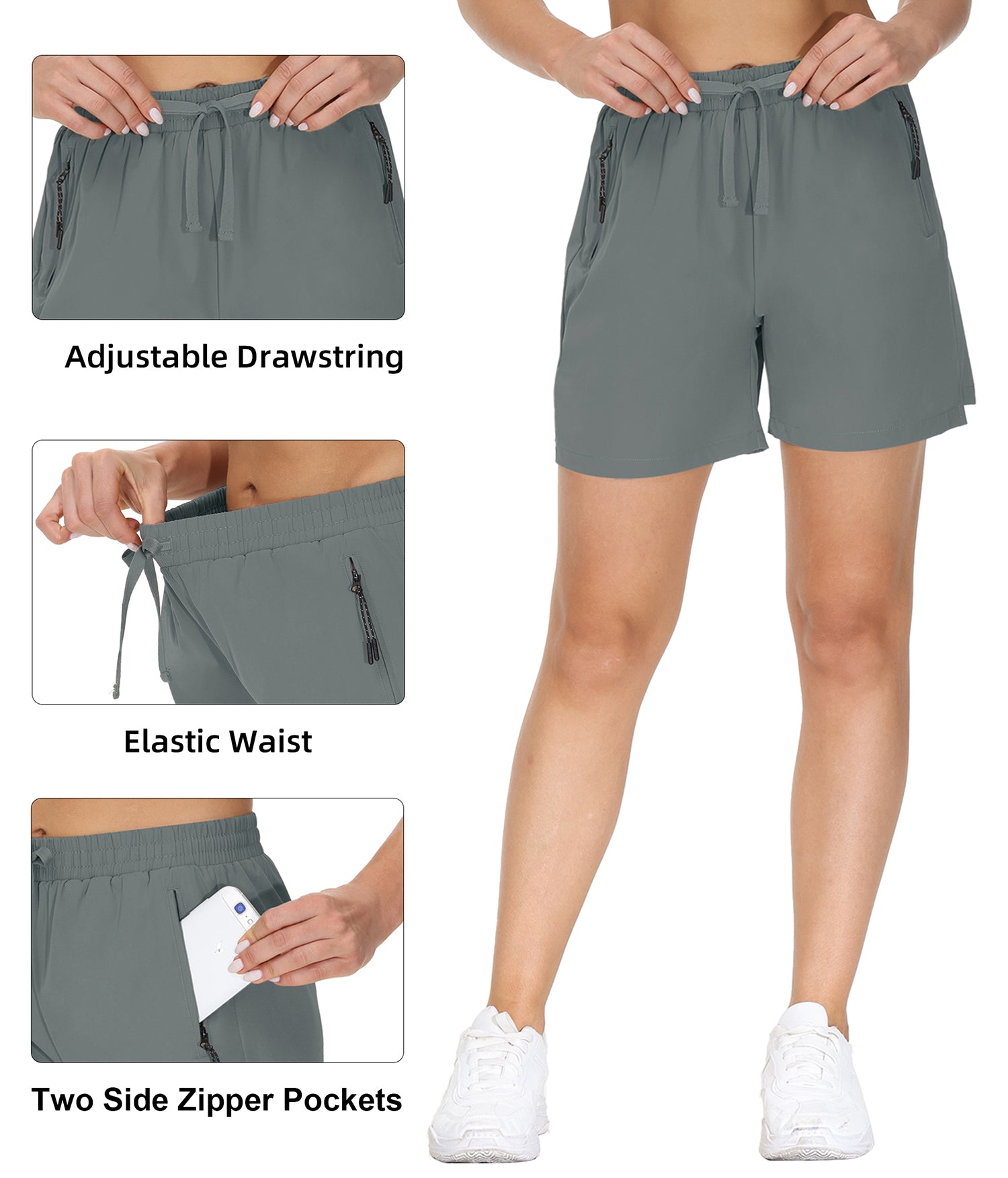 Cakulo Women's 5'' Quick Dry Hiking Shorts