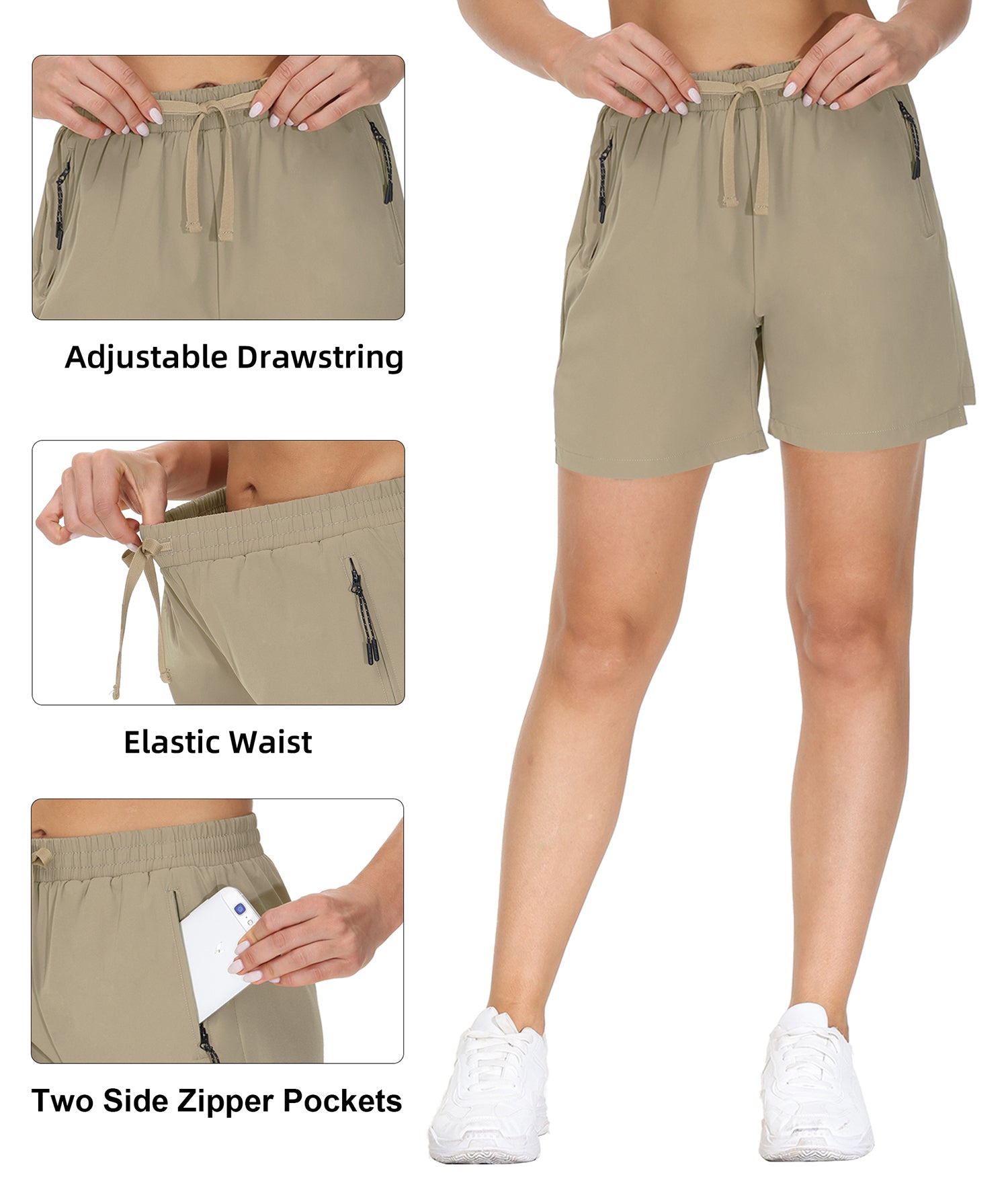 Cakulo Women's 5'' Quick Dry Hiking Shorts