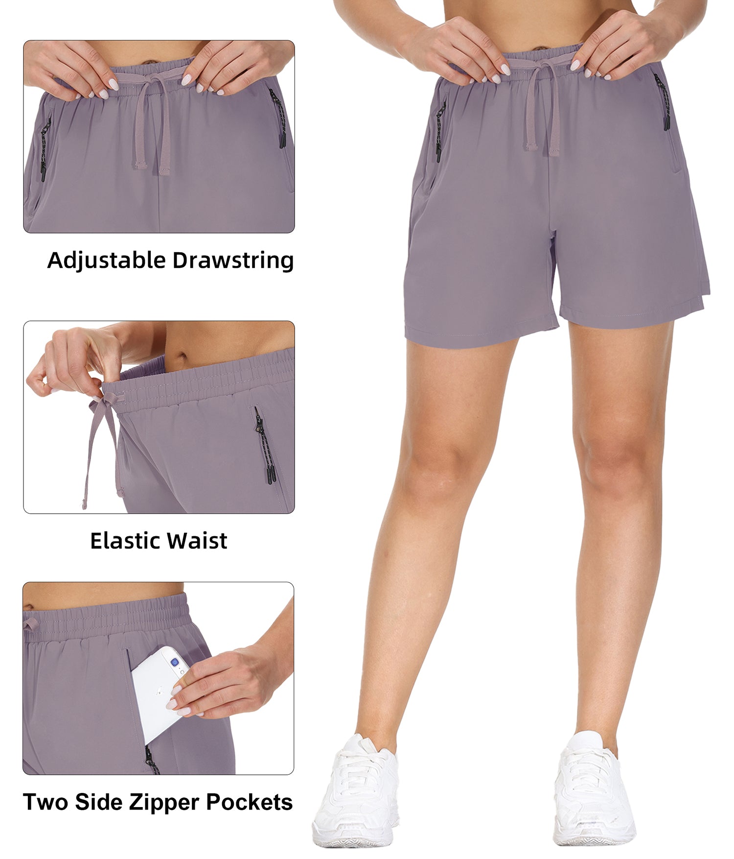 Cakulo Women's 5'' Quick Dry Hiking Shorts