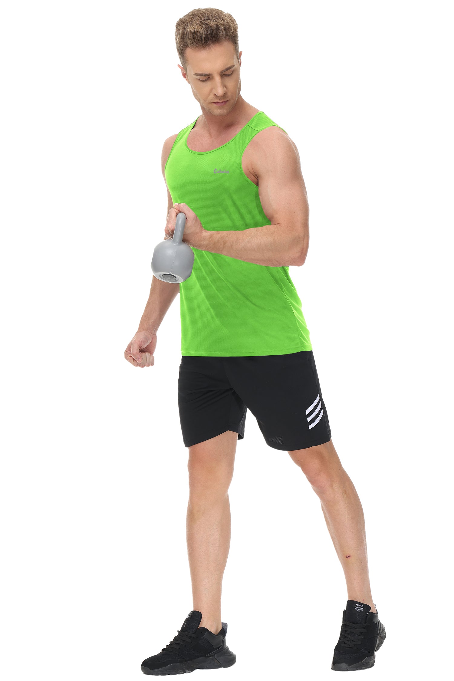 Cakulo Men's Neon Quick Dry Tank Gym to Beach Essentials